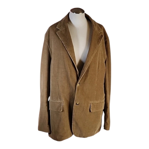 J.Crew Tan/Brown Corduroy Blazer – Men’s Size L, 2‑Button Classic Sport Coat - Picture 2 of 9